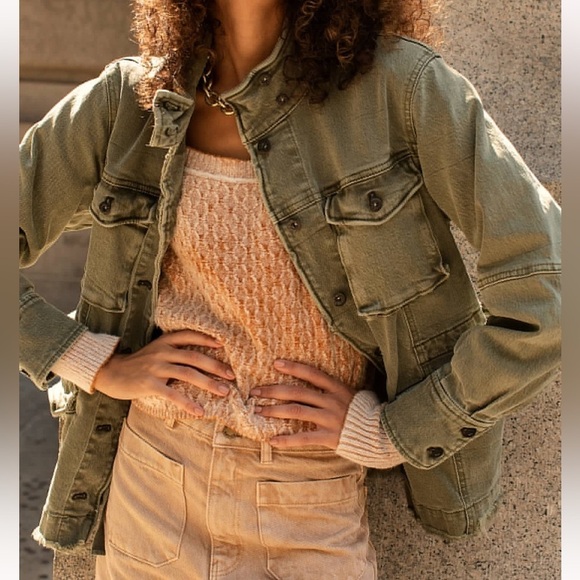 NWT Free People Harley Military Shirt Jacket Size Medium - Picture 1 of 9